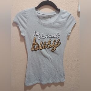 Wound Up Sz XS Gray "I'm Obviously Busy" Shirt